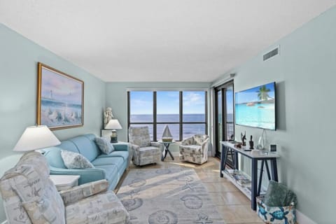 The ocean front living room is fabulous for movie night with the family.