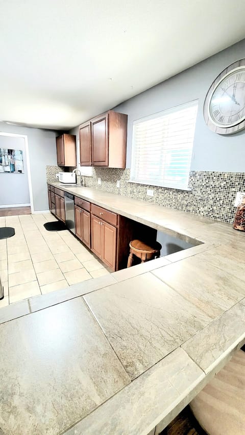 Plenty of counter space for meal preparation