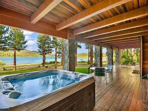 Soak in the hot tub and enjoy the beautiful views.
