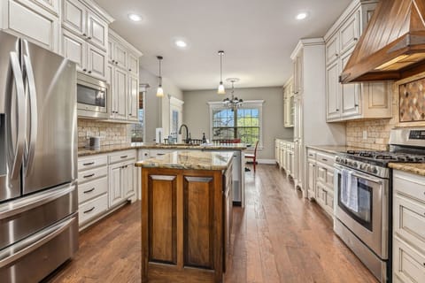 The kitchen is fully stocked to whip up a meal at home or just a great cup of coffee.