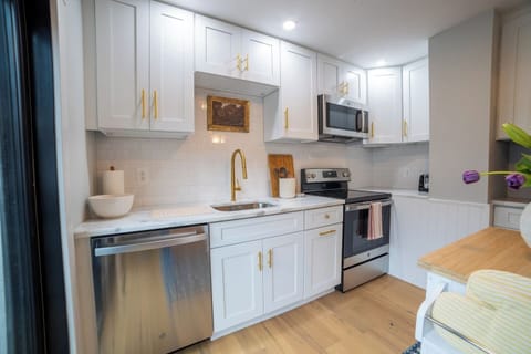 Kitchen is large enough to cook for all your guests.