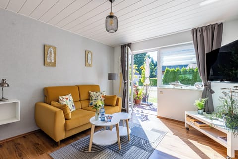 Bright Living Room with Sofa and Windows