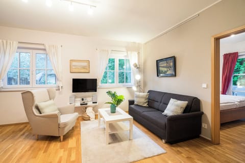 Bright Living Room with Sofa and TV