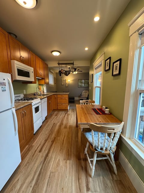 Kitchen, looking into the living room.
