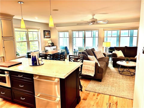 2nd Floor Open Living Area - Island has a second mini fridge and freezer.