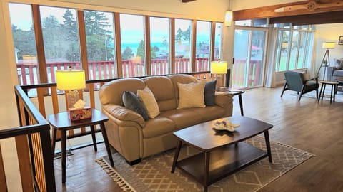 Loft area near living room  with beautiful views of the canal. 