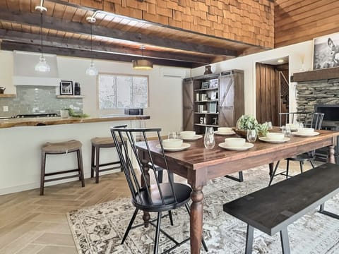 Cook, eat, and connect around the kitchen counter and dining table.