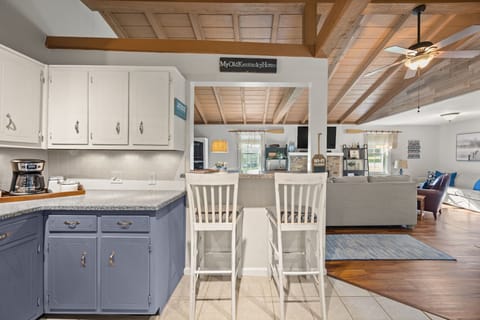 Additional dining seating with bar stools