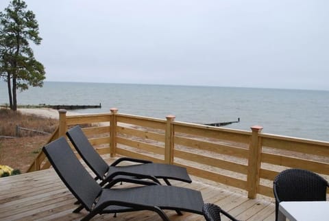 Enjoy morning coffee or evening drinks on the private waterfront deck