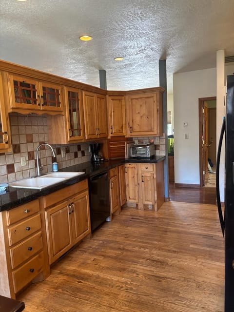 Kitchen looking across from dining area
