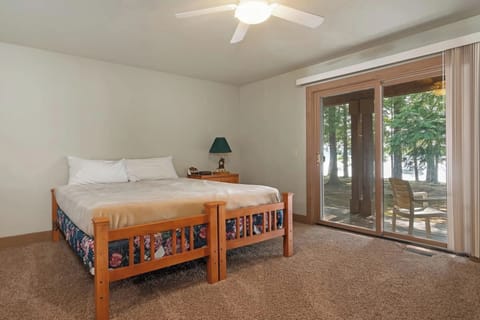 Lodge King Bed with a waterfront view