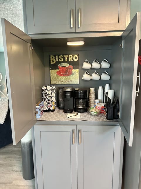 Fully stocked coffee bar