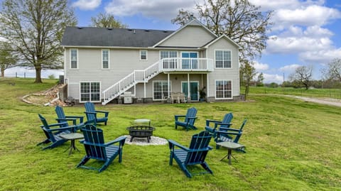 Back of Home with Propane Grill, Deck, Patio and Firepit
