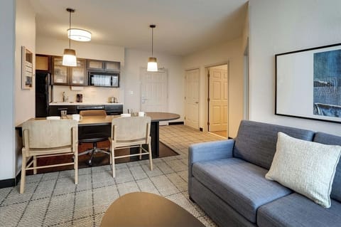 Living area with sofa bed