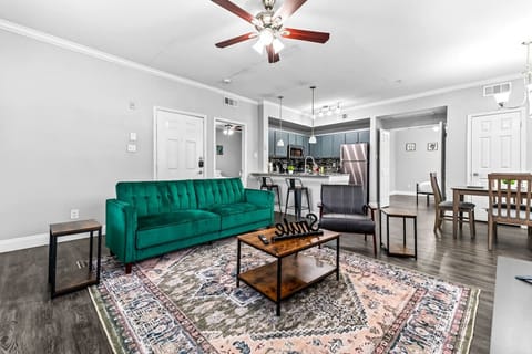 Once you enter the living room you'll find a space that feels both luxurious and cozy, perfect for unwinding after a long day.