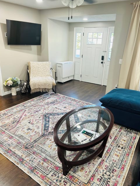 Front entrance, TV in main living room