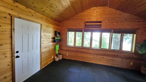 Sunroom also has everything set up for a morning yoga session!