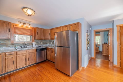 The well appointed kitchen is open to the rest of the living space
