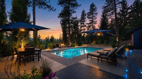 Cool off in the pool at the home next door to Skyline, available on inquiry before booking.