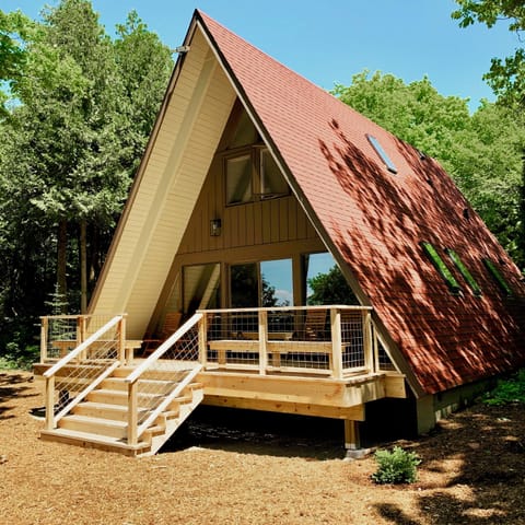 A-frame circa 1966. Renovated to recapture the openness of its original design.