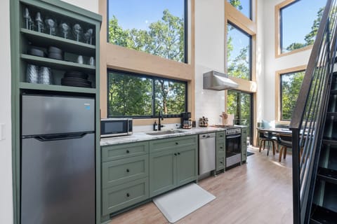 Full kitchen, complete with Caraway cookware