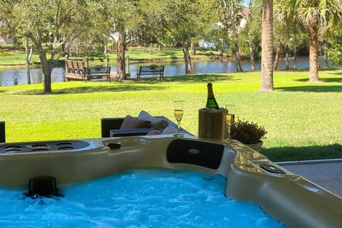 Your view of the property from the hot tub.
