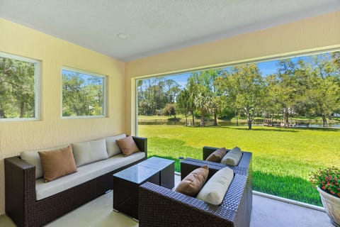 One of two comfy outdoor sectionals for relaxing and enjoying that amazing view