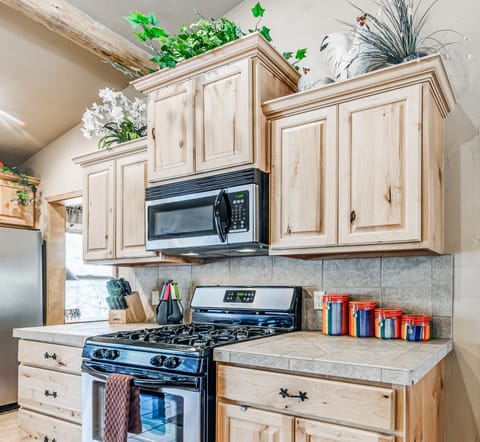 Fully stocked kitchen
