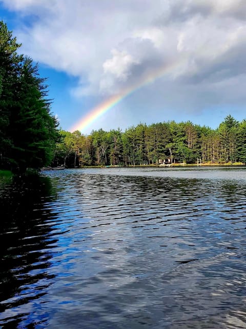 Rainbow over lake