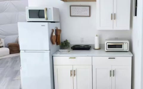Kitchenette- microwave, refrigerator, freezer, coffee maker, air fryer/toaster