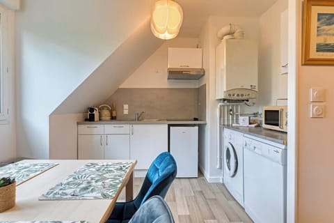 Cuisine ouverte sur séjour aménagée et équipée