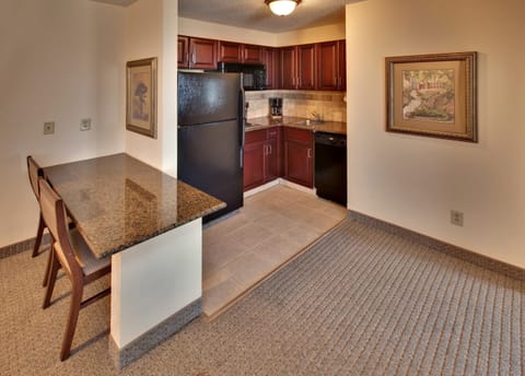 Tuck into a great snack you’ve prepared in your kitchenette.