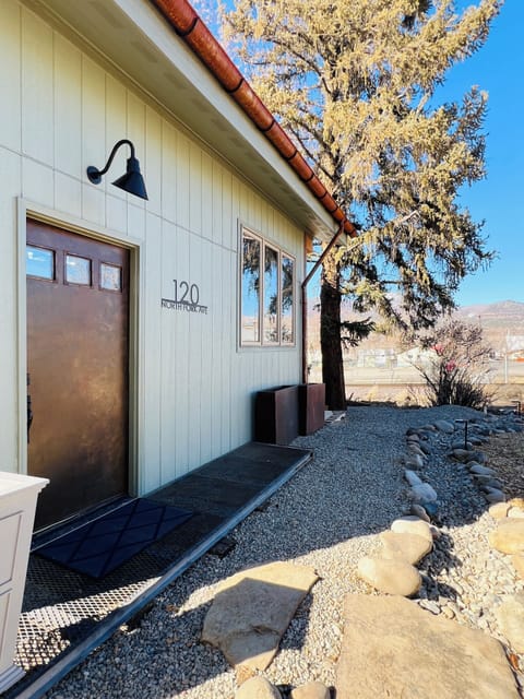 Enter via the artisan copper front door - earthy,  modern industrial vibes