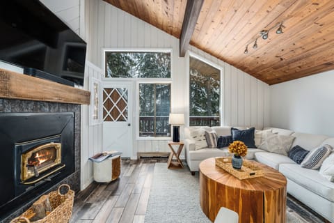 Cozy living room with fireplace | Main Level