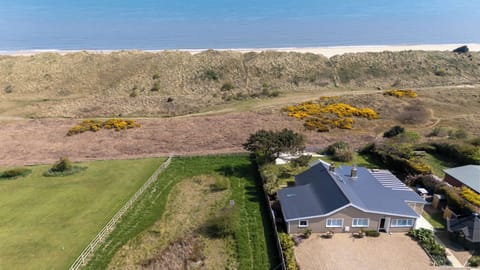 Bird's Eye View. Distance to the Sea approx 300 meters. Wildflower pond to side.