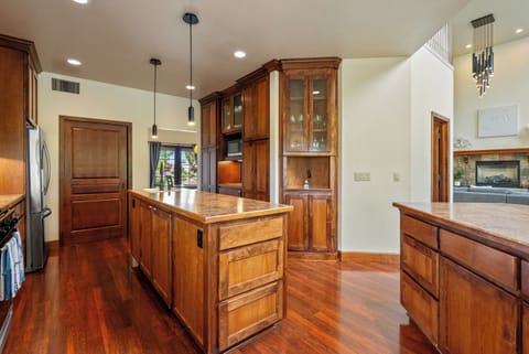 The fully stocked kitchen