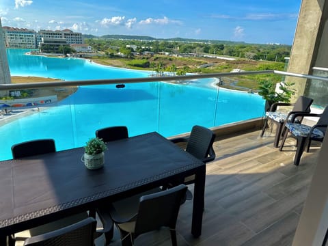 Amazing view from the balcony of this cozy top-floor apartment!