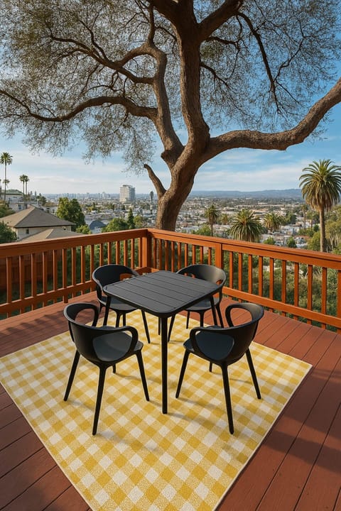 The expansive views from the back deck overlooking Hollywood to the ocean.  This view is also visible from inside the main living areas of the home. 
