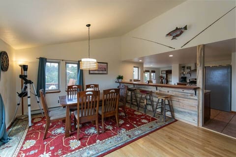 Dining and bar area. Large dining room with bar.