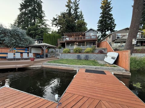 Private backyard and dock