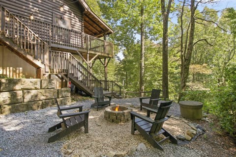 Firepit on side of house
