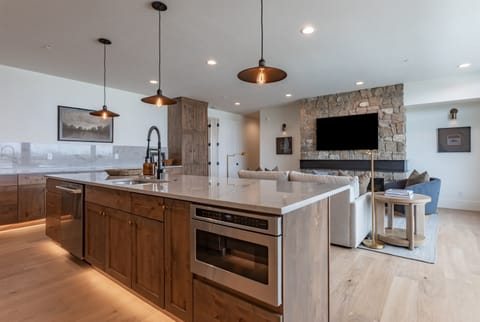 Bright and open concept kitchen and living room