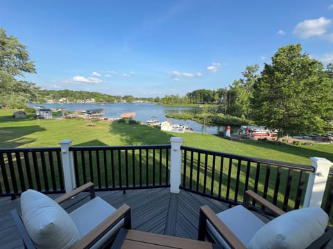The view from the deck, overlooking the cove