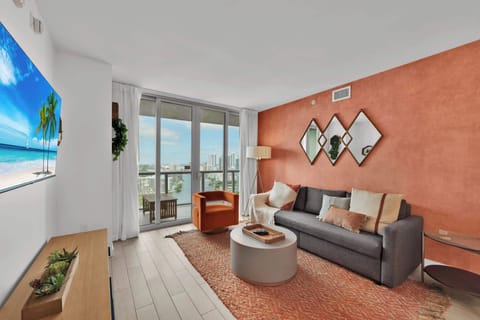 From the living room, step onto the connecting balcony to enjoy waterfront panoramas and beautiful sunsets.