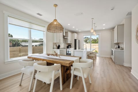 Dining for 6 plus 3 more at the kitchen island