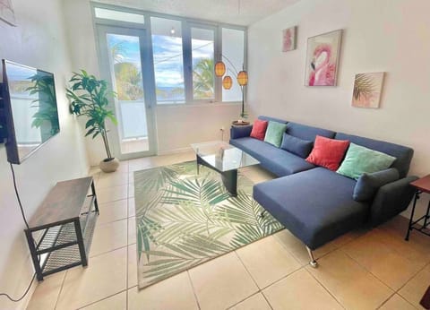 Living room with smart tv