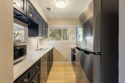 Kitchen equipped with basic cooking spices and condiments.