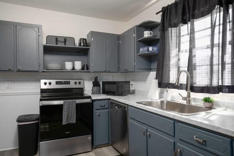 Kitchen stocked with everything you need to feel "at home."