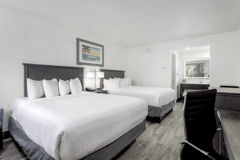 Spread out with two plush beds for easy group stays.