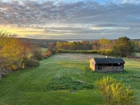 Property view from the kitchen at sunrise.